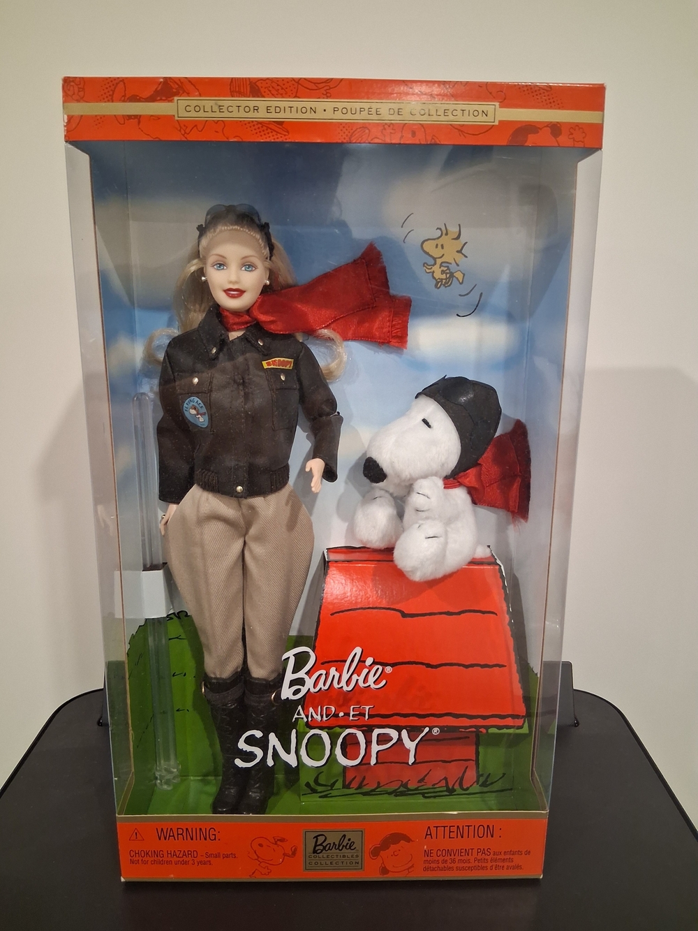 Barbie Collector Doll with Snoopy Plush - Red, Black, Tan